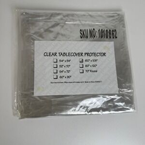 Miles Kimball Tablecloth Protector Clear 60x108 Vinyl Rectangular Waterproof